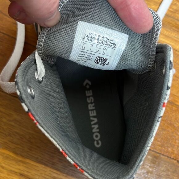 Chuck Taylor All Star Hi Poppy Glow Dinosaur Daze Youth Boys Sneakers Size 2.5 - Picture 7 of 9